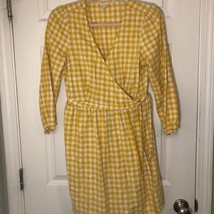 Yellow Gingham Old Navy Wrap Sundress